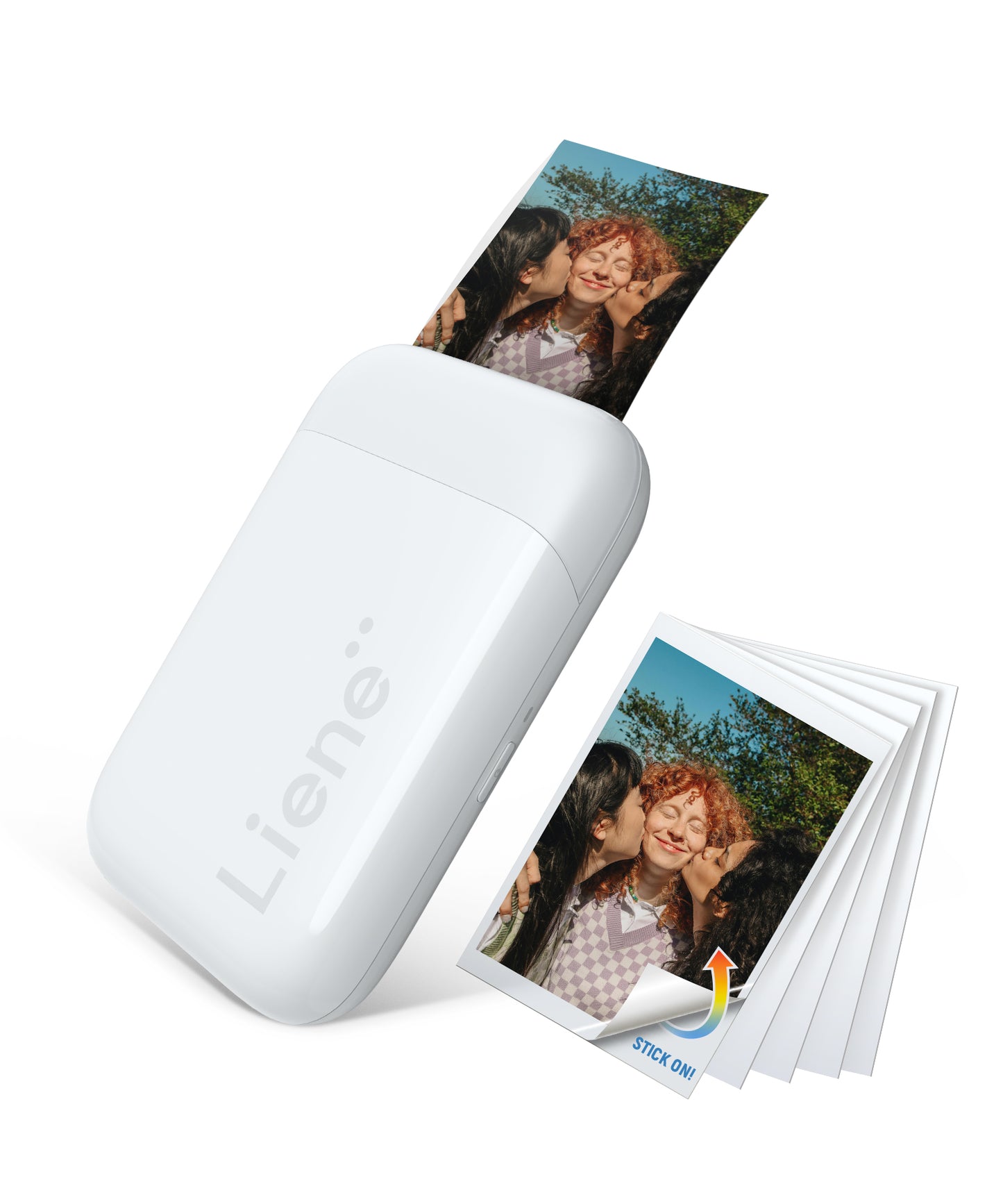 2x3” Photo Printer, Mini Instant Portable Color Mono Photo Printer Bundle 50 Zink Adhesive Paper, Bluetooth 5.0, Compatible w/iOS & Android, Small Picture Printer for iPhone, Smartphone, White