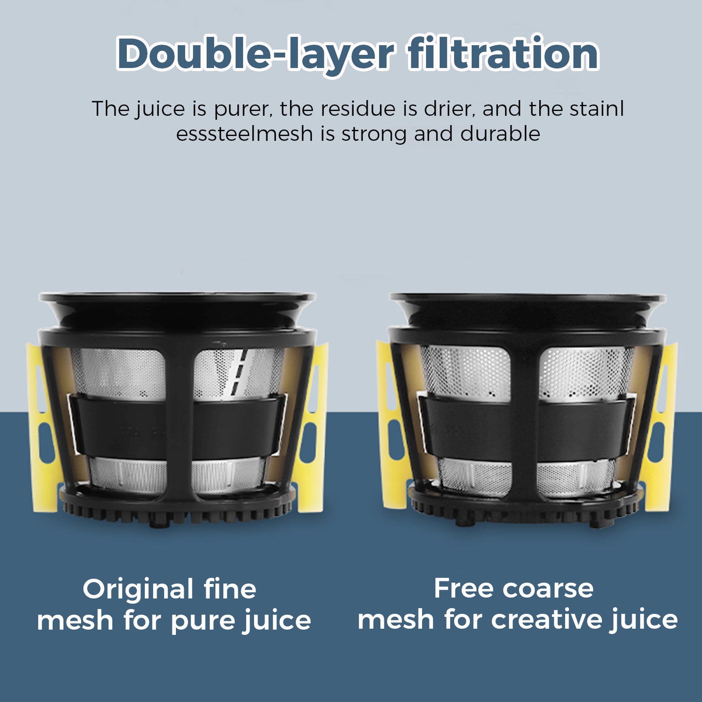 Cold Press Juicer, 90mm Extra Wide Feed Chute with 250W Ultra-Quiet Motor, High Juice Yield, Slow Masticating Juicer for Whole Fruits & Vegetables, Baby-Safe Stainless Steel & PC, Easy to Clean