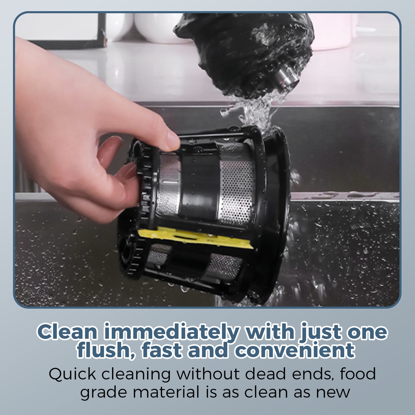 Cold Press Juicer, 90mm Extra Wide Feed Chute with 250W Ultra-Quiet Motor, High Juice Yield, Slow Masticating Juicer for Whole Fruits & Vegetables, Baby-Safe Stainless Steel & PC, Easy to Clean