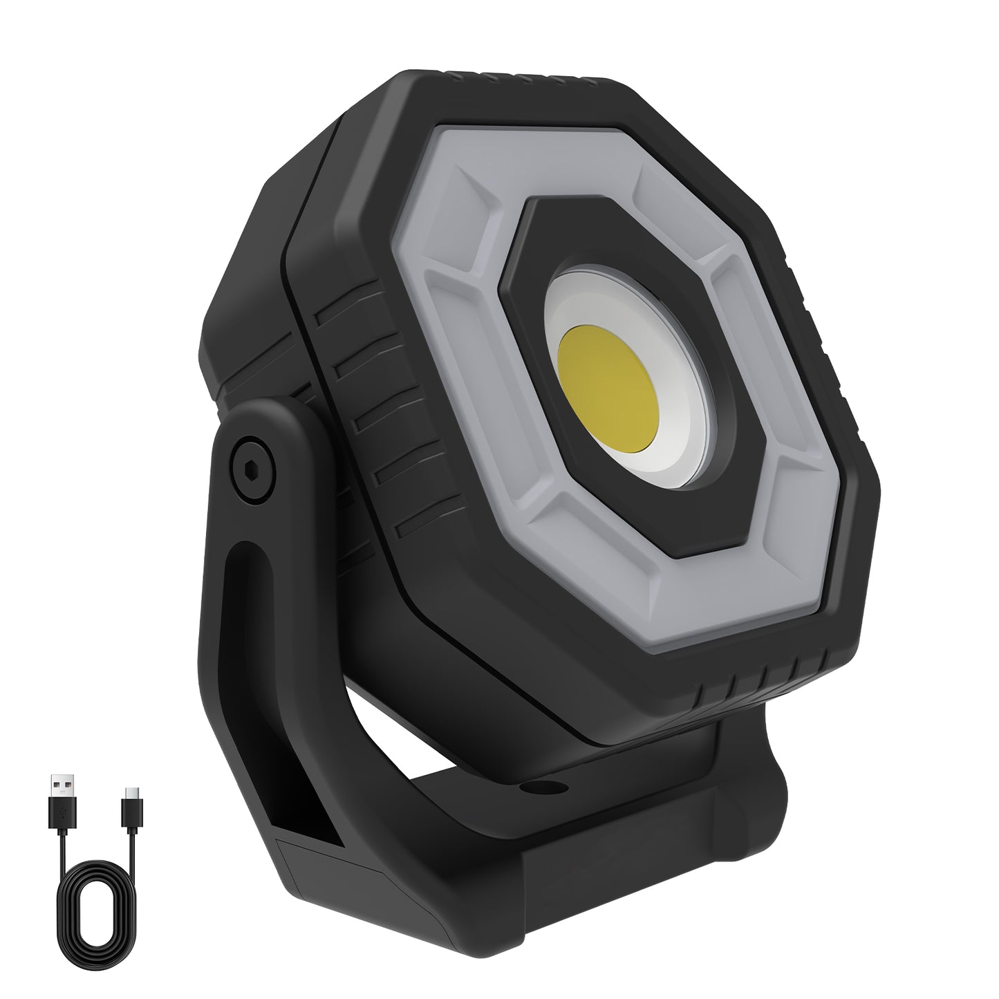 OTTAL Magnetic Rechargeable Work Light, 800LM 3 Modes with 360° Rotatable Body & 4 Strong Magnets, IP65 Waterproof, 12H Runtime, M6 Thread Mount for Car Repair, Camping, Emergency (230g)