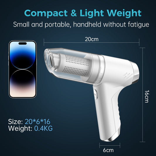 OTTAL Cordless Handheld Vacuum Cleaner - 12000PA Brushless Motor, 2-in-1 Vacuum & Air Duster, USB/Type-C Rechargeable, 70dB Quiet, 4 Colors for Car, Home, Pet, Office