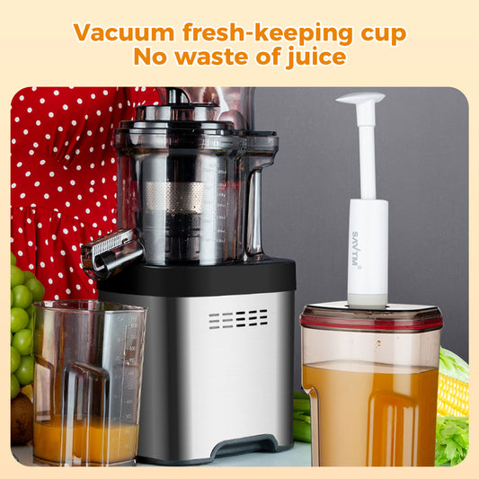 Cold Press Juicer Machine -Slow Masticating Juicer for Fruits & Vegetables, Easy to Clean, 90mm Wide Mouth, Stainless Steel, High Juice Yield, Quiet & Efficient, 250W Heavy Duty Extractor
